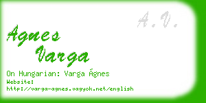 agnes varga business card