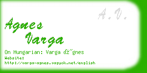 agnes varga business card